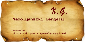 Nadolyanszki Gergely névjegykártya